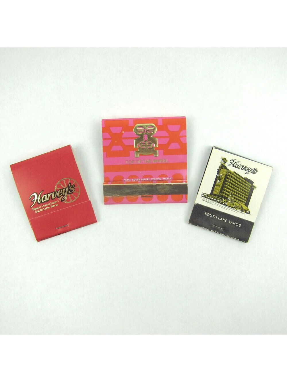 3 Vintage Matchbooks Harvey's Resort Hotel & Casino South Lake Tahoe Nevada